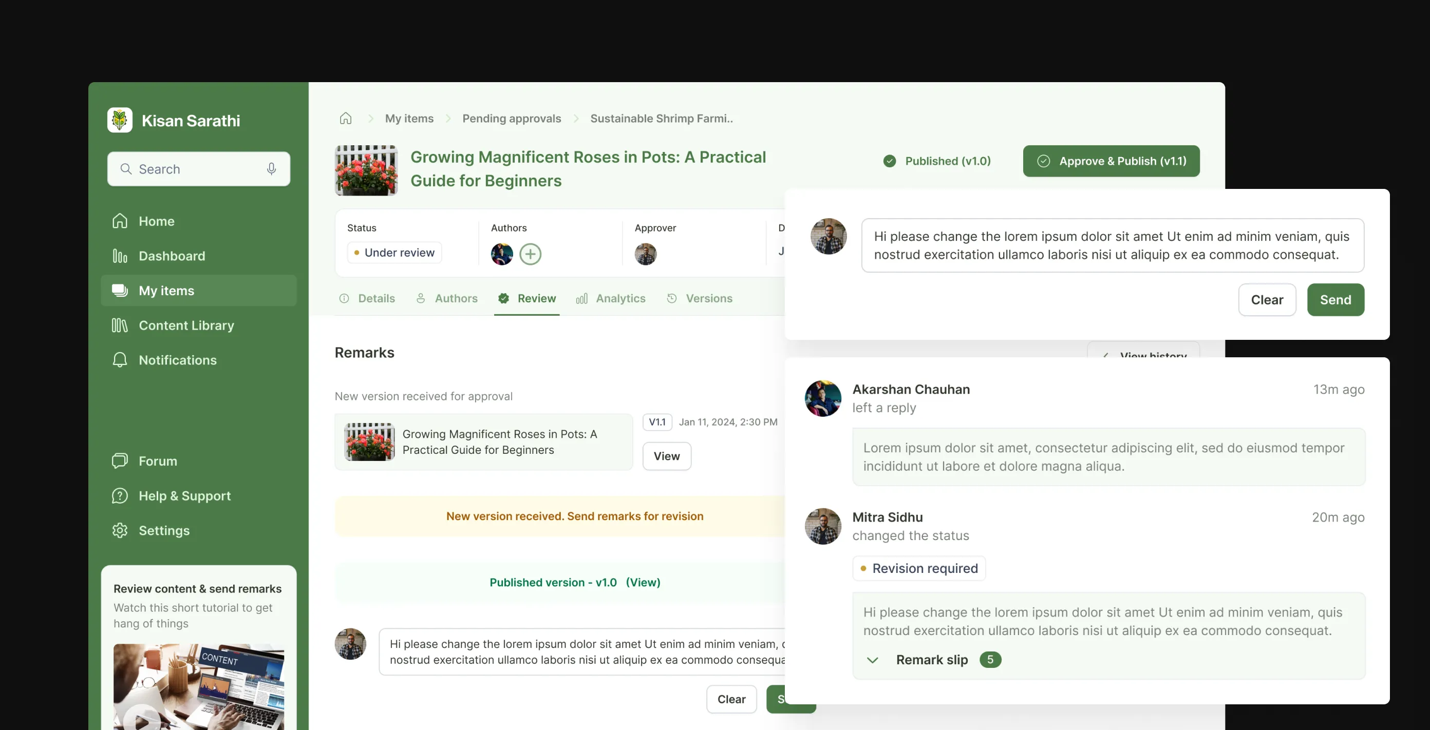 Remarks and reply thread - the full conversation view
